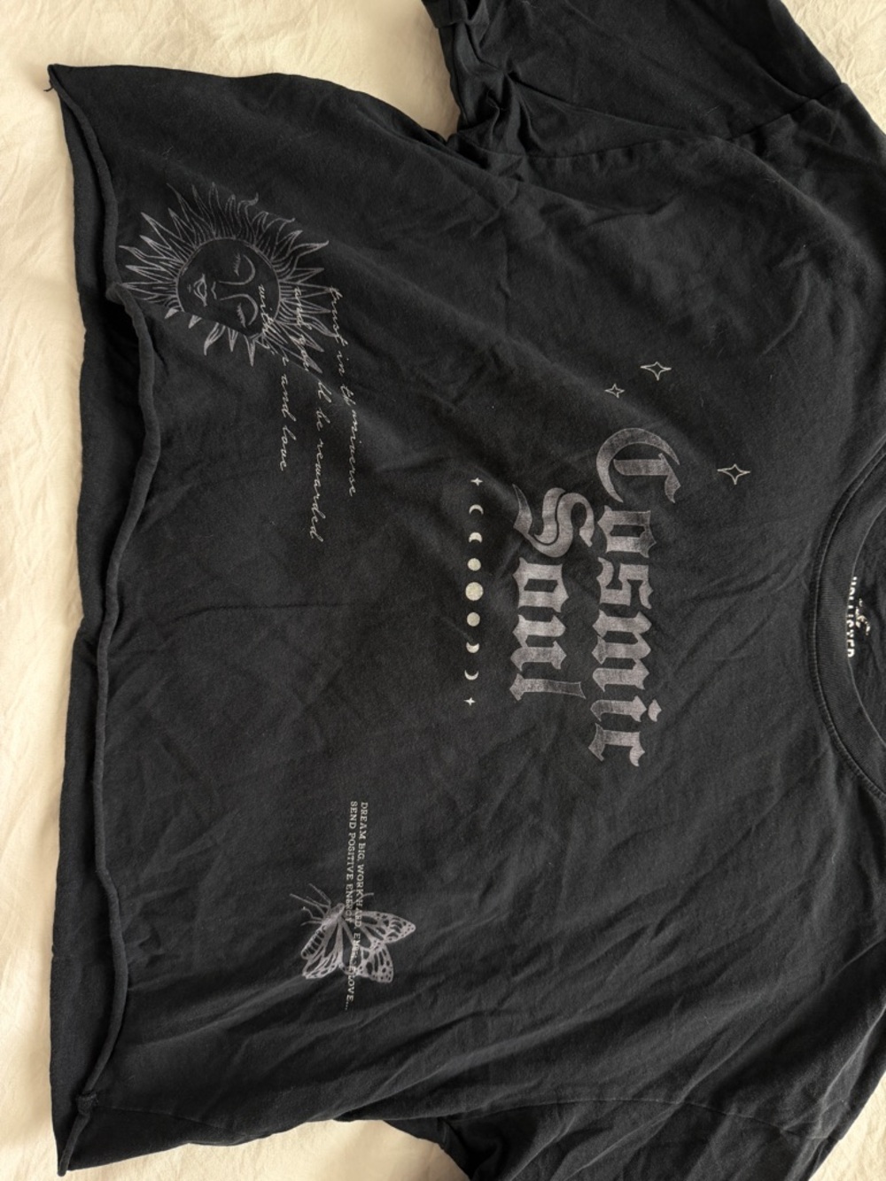 Hollister Black 'Cosmic Soul' Graphic Crop Tee - Picture 2 of 4